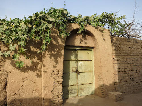 China. Xinjiang Turpan . Grapes Over Front Door Entrance