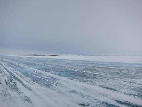 Empty ice road from Inuvik