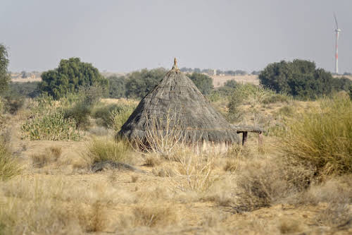India. Rajasthan Thar Desert Camel Trek. Shepher's Hut