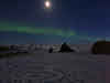 Aurora Borealis under the Full Moon