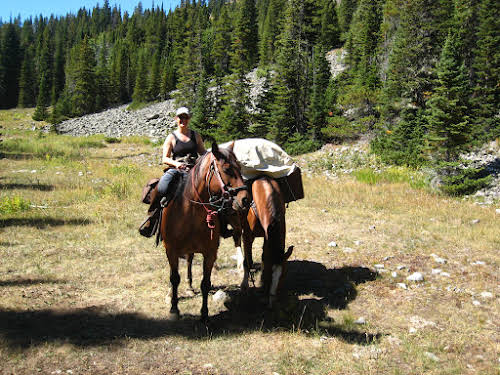 A Week as a Cowgirl Horseback Riding in Montana Ranch // Leading during our horse pack trip