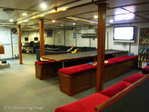 Australia Cairns Great Barrier Reef Liveobard Dive Boat Experience // Dining & Briefing Area