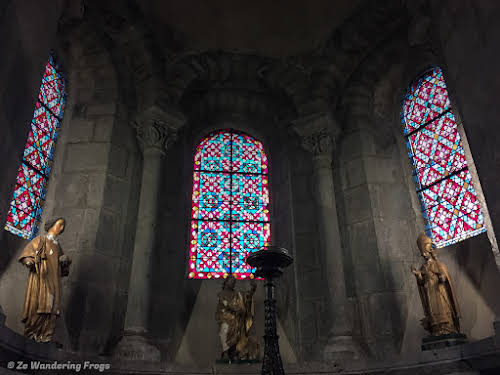 Auvergne Road Trip From Clermont Ferrand // Stained Glass Windows Orcival Basilica