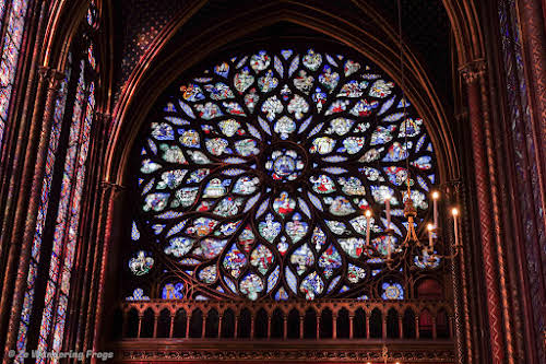 France Sainte Chapelle Paris Royal Church // West Corner Stained Glass Rose Window
