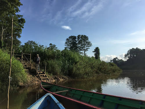 How to Organize your Trip to See Wild Orangutans in Kutai National Park // Canoe ride to the park entrance