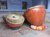 India. Rajasthan Pushkar . Ceremonial Drums in Hindu Temple