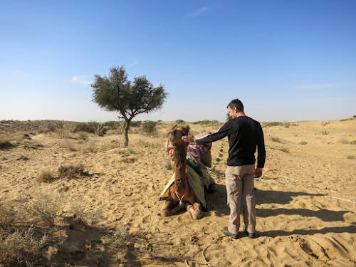 India. Rajasthan Thar Desert Camel Trek. Everyone deserves a morning cheer