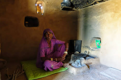 India. Rajasthan Thar Desert Camel Trek. Inside the summer house kitchen