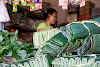 Indonesia. Bali Cooking Class. Banana leaves at the market