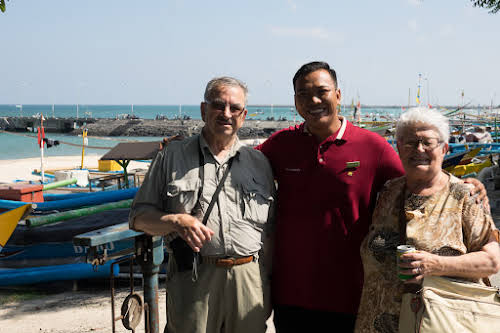 Indonesia. Bali Cooking Class. Chef Mangde with my in-laws at the Jimbaran Fish market