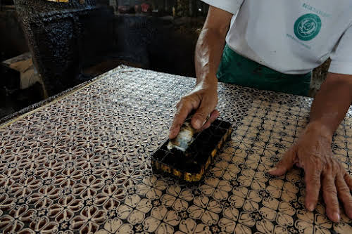Indonesia. Crafts . Batik Stamping Close-Up