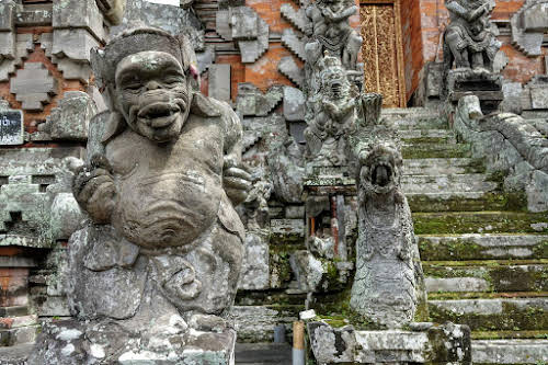 Indonesia. Crafts . Stone Statue at a private temple on Bali