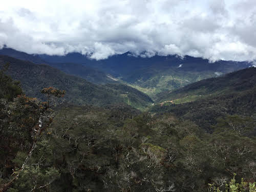 Indonesia. Papua Baliem Valley Trekking. Beligama village in the distance