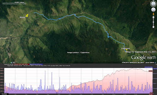 Indonesia. Papua Baliem Valley Trekking. Day 2 Graph - Hitugi to Yogosem Trek