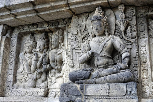 Indonesia. Yogyarkarta Pramantan Temple. Stone Carving budha