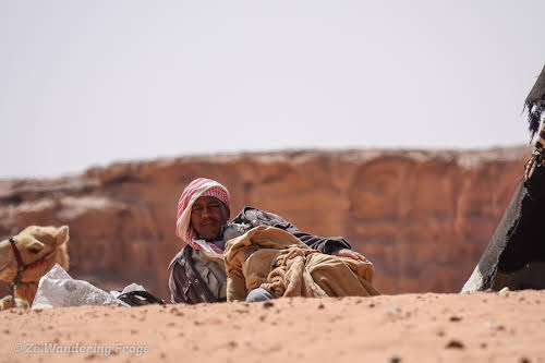Jordan Desert Wadi Rum Desert // A Bedouin Resting by His Tent
