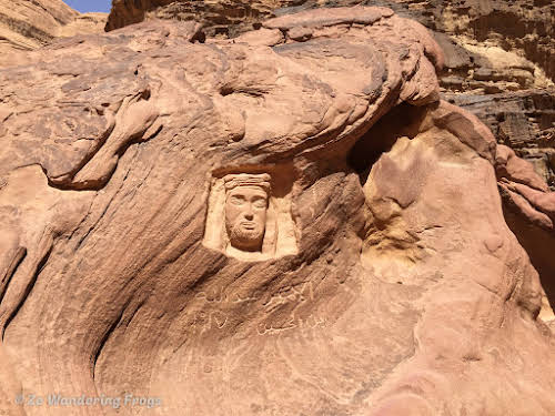 Jordan Desert Wadi Rum Desert // Rock Etching of Lawrence of Arabia