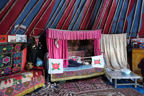 Sleeping area inside the Kazakh Ger
