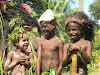 Papua. New Guinea East Sepik River Clans Crocodile Traditions. Kids from the Cassowary Dance