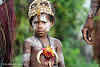Papua. New Guinea East Sepik River Clans Crocodile Traditions. Little boy during the Crocodile dance