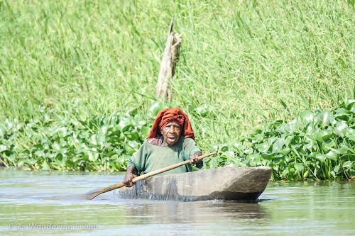 Papua. New Guinea East Sepik River Clans Crocodile Traditions. Old lady on the Sepik River
