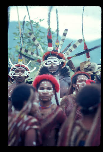 Papua. Tribes Baliem Valley Time Travel. Traditional Head Paint
