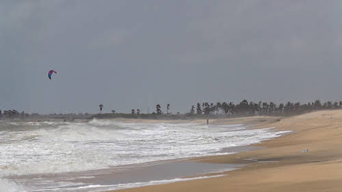 Sri. Lanka, Kalpitiya, Kitesurfing Spots. View of Ocean-side by Kalpitiya Lagoon