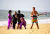 Sri. Lanka Mannar Vayu Resort. Kobus chatting with locals.