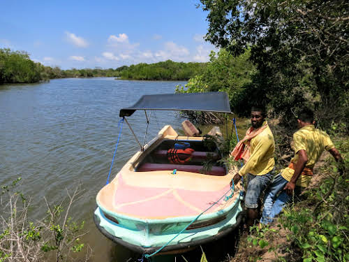Sri. Lanka Wilpattu National Park . Boat ride through the mangroves