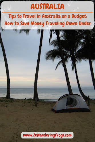 Travel in Australia on a Budget: How to Save Money While Traveling Down Under // Camping along the coast north of Cairns