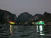 Small fishing village at night