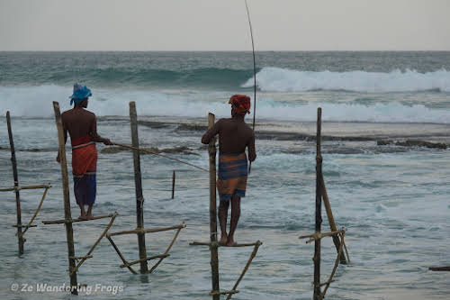 What Places to Visit in Sri Lanka 2-Week Itinerary // Sri Lankan stilt fisherman in Koggala