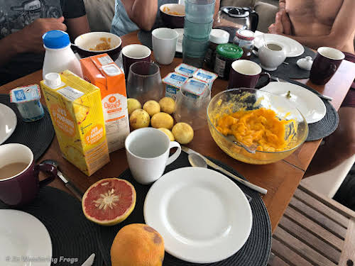 What to Expect on a Caribbean Kite Cruise Our Cruise Experience with RentSailBoat // Last Breakfast for 7 people