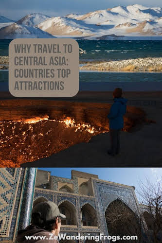 Why Travel to Central Asia: Countries Top Attractions // Tajikistan Turkmenistan Uzbekistan Collage
