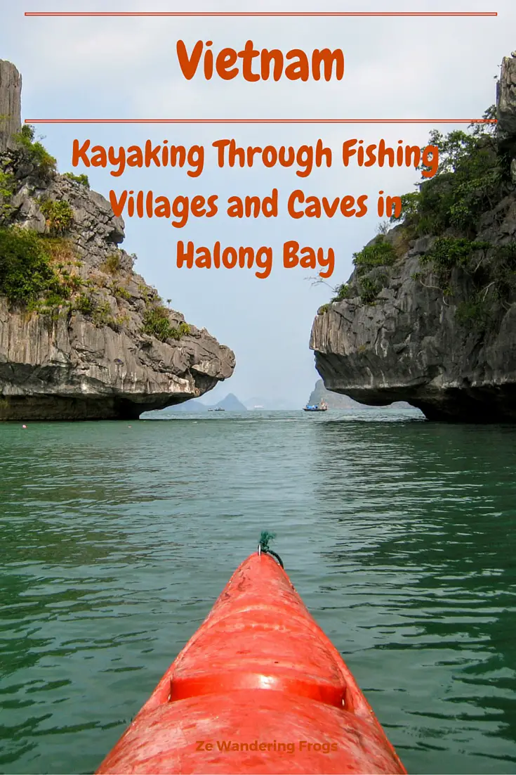 Kayaking Through Fishing Villages and Caves in Halong Bay // When we looked at Halong Bay cruises, I checked checking the different activities available and kayaking was a popular one. As occasional kayakers, this would be a great opportunity to be active and discover the bay. Many of the tours lasted, however, longer than our stay, but I made sure that the Halong Bay cruise we selected offered kayaking. No way we would pass kayaking in Halong Bay!